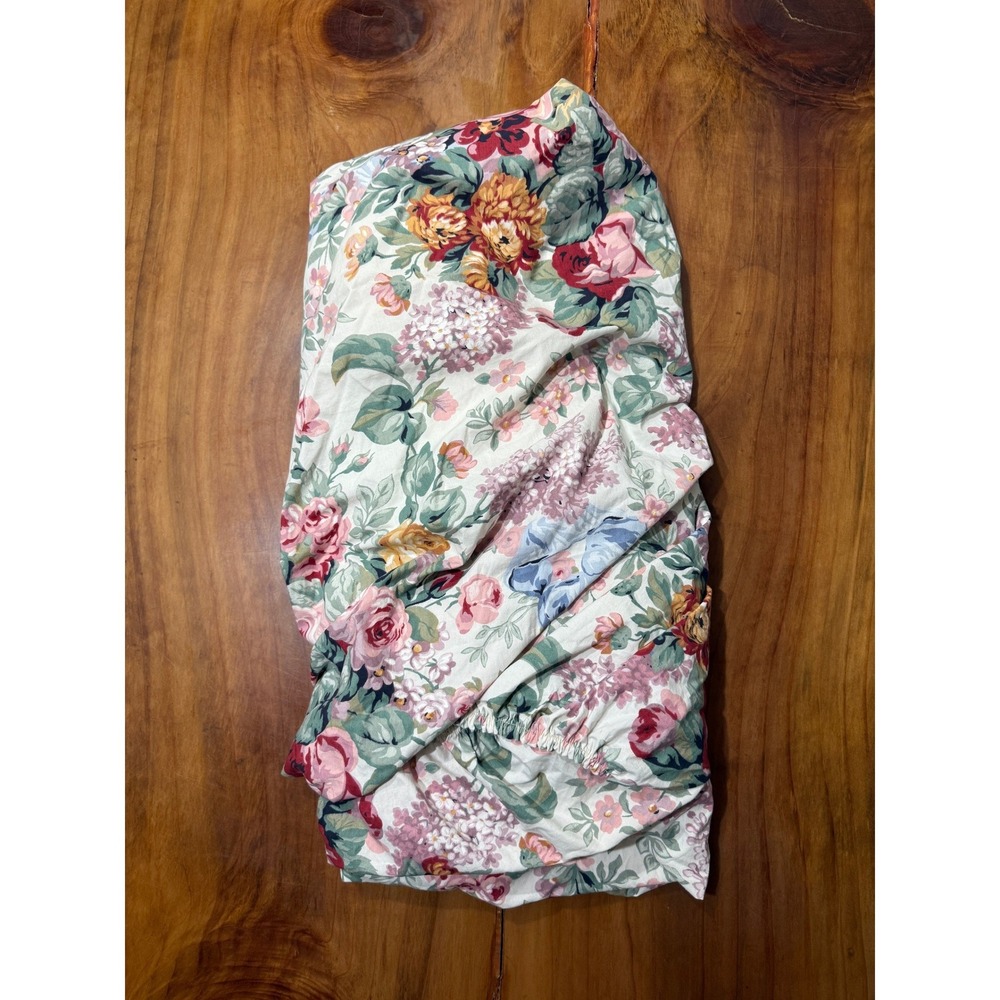 Vintage Ralph Lauren Allison Floral Fitted Sheet Twin Bedding Cotton C18